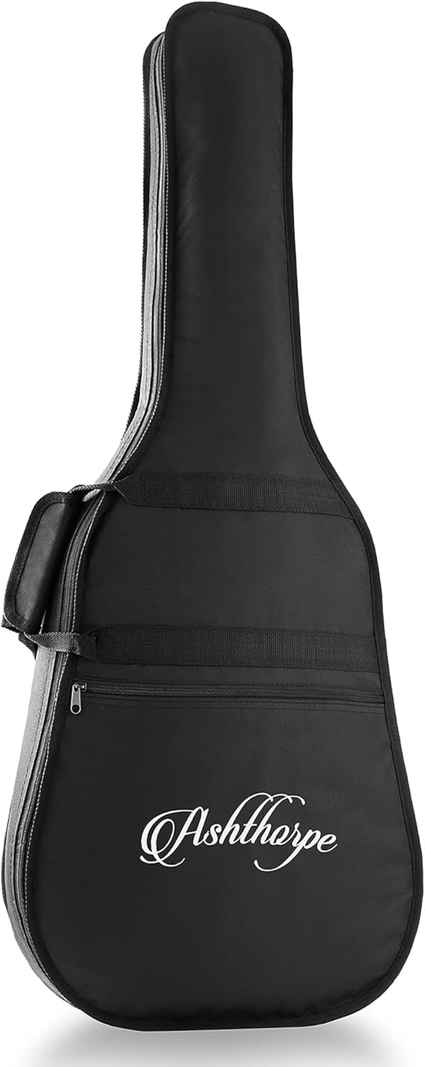 Ashthorpe Full-Size Dreadnought Cutaway Acoustic Electric Guitar Package with 10 Watt Amp - Brown