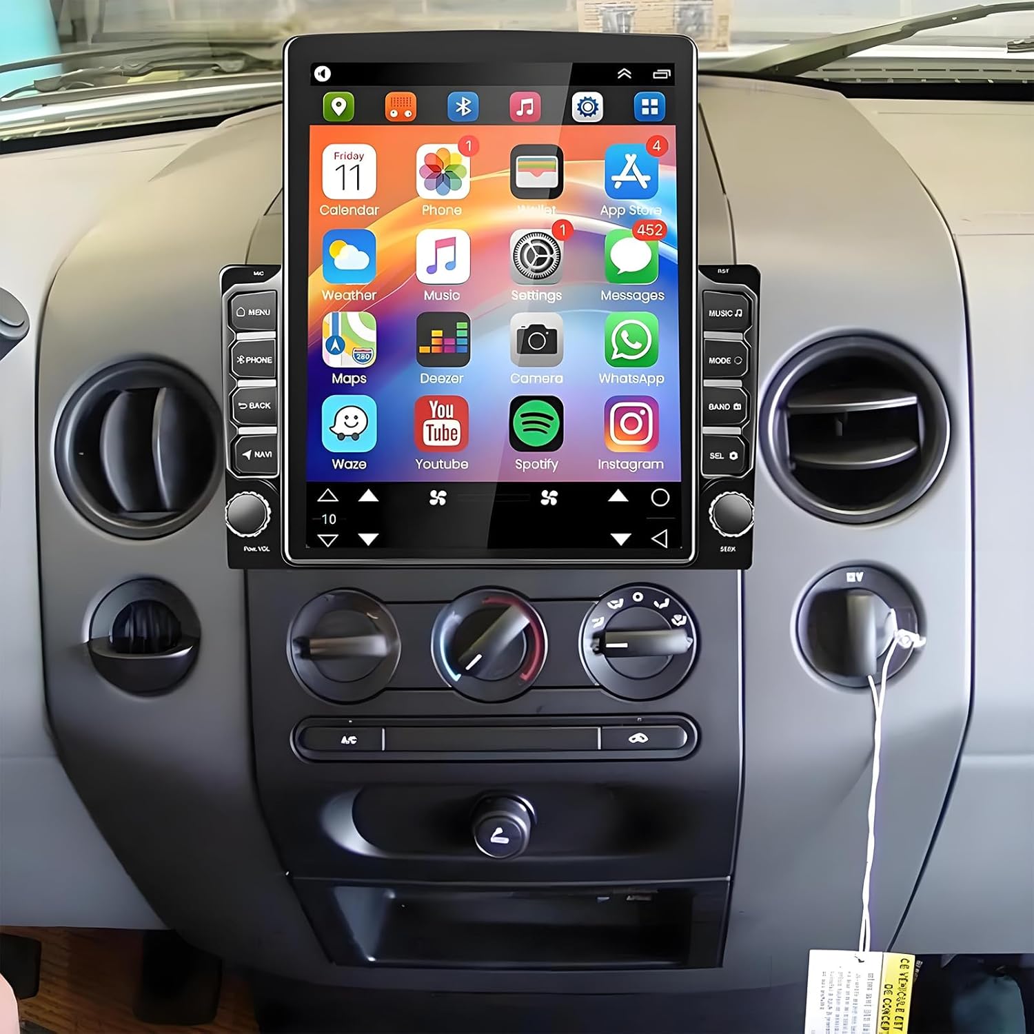 PHEZEN 9.7 inch Touchscreen Car Stereo Fit for Ford F150 2004-2008, Android 13 Double Din Car Radio with Carplay & Android Auto in-Dash Navigation BT Mirror Link WiFi Backup Camera 2+32G