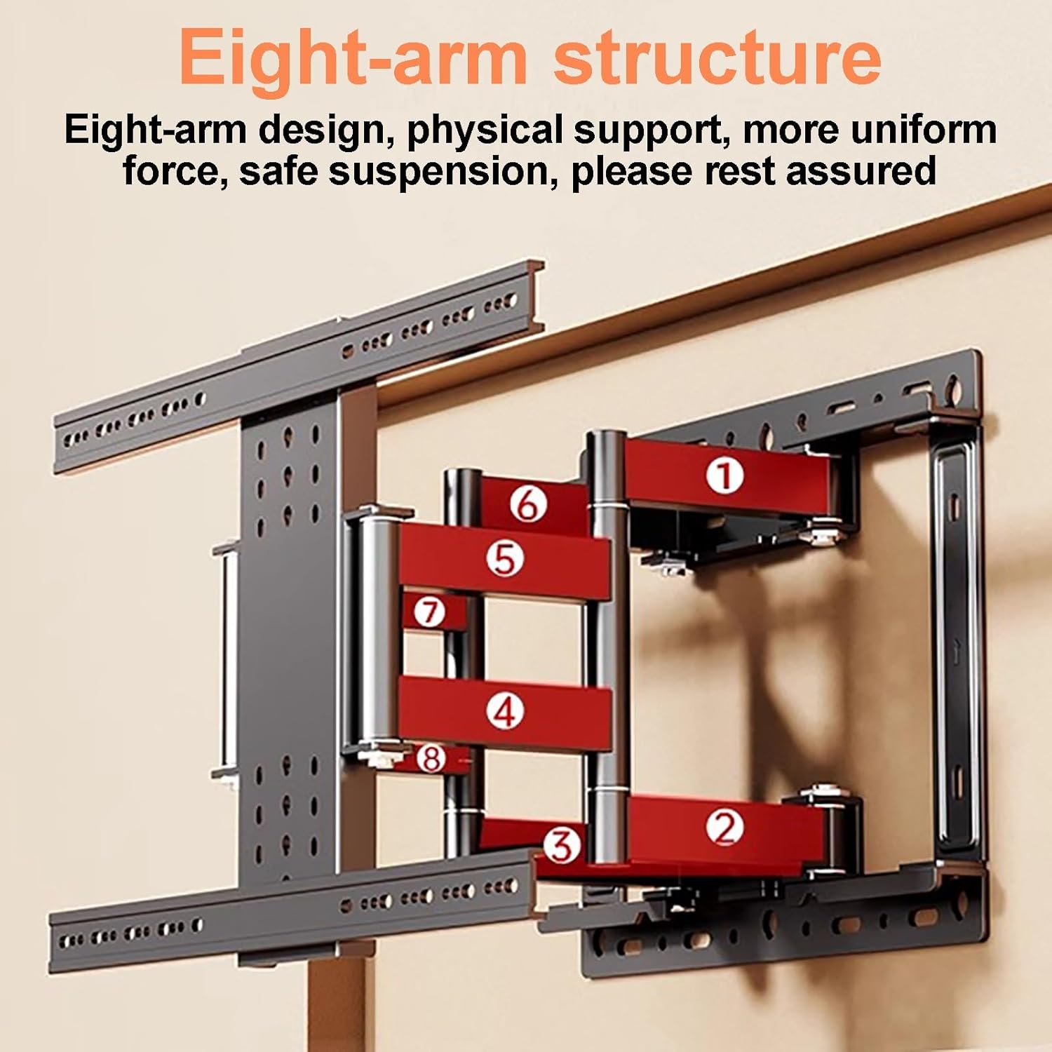 Full Motion TV Wall Mount for 40-100 Inch TV Mounts, Swivel & Tilt TV Mount Extendable Arm, Articulating Wall Mount TV Bracket with Hole Drilling Template(50-100inch)