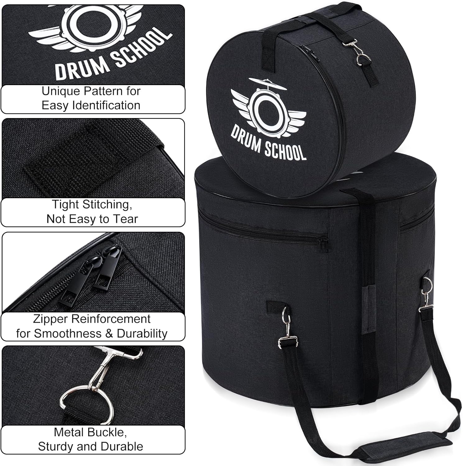 Drum Bag Set 8pcs, Drum Soft Cases with Shouder-strap for 10