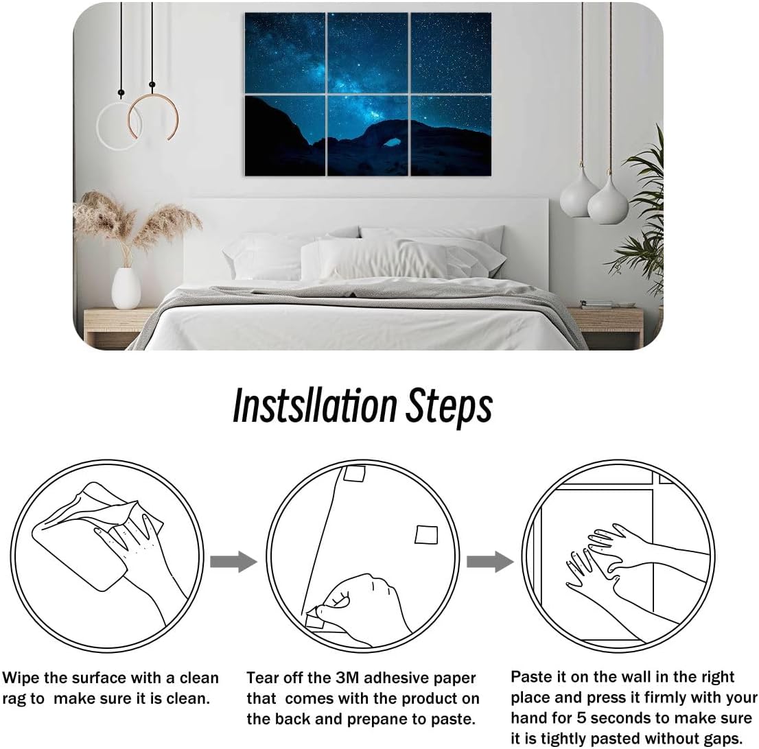 6 Pack Art Acoustic Panels Milky Way Ear Wind arch Sound Absorbing Panel 48