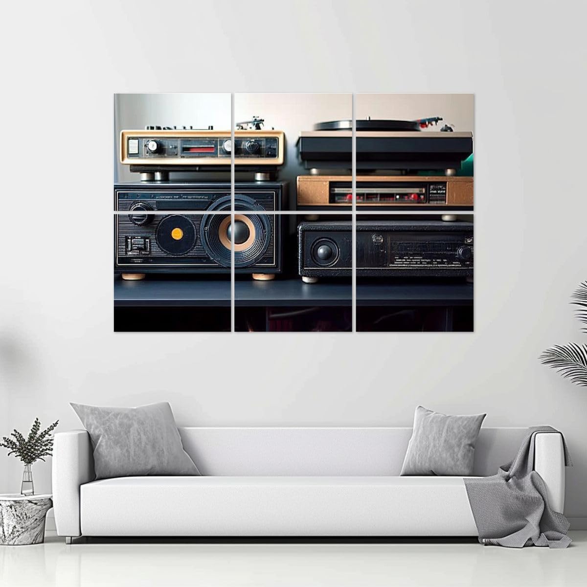 6 Pack Art Acoustic Panels Hi Fi sound system vintage tin toy car Sound Absorbing Panel 48