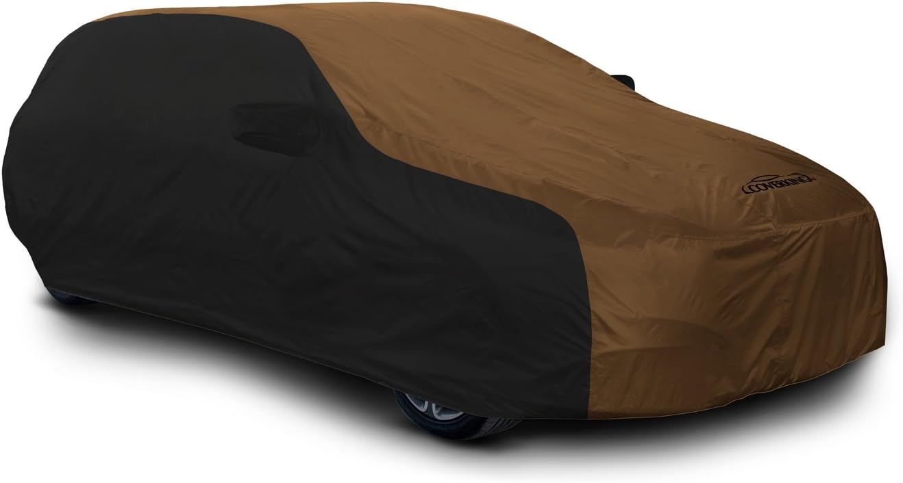 Coverking Custom Car Cover for Select Mitsubishi Lancer Models - Stormproof (2-Tone Tan with Black sides)
