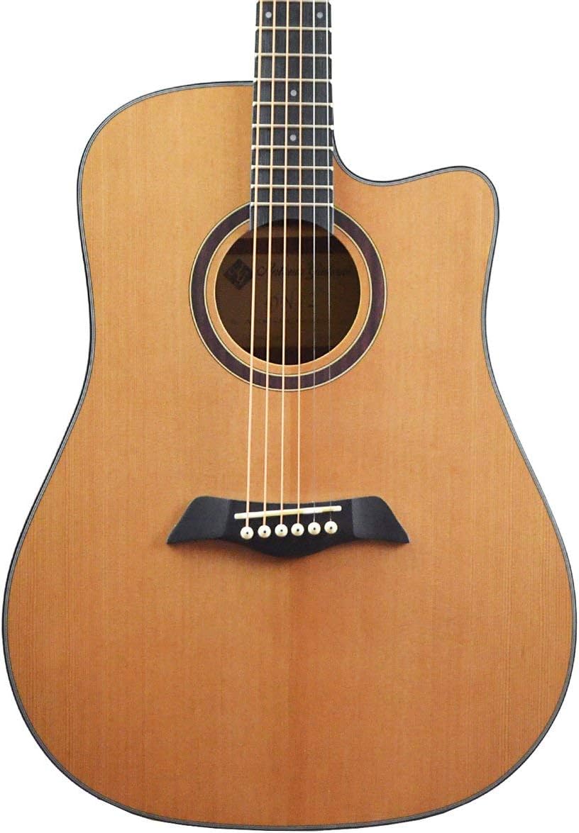 Antonio Giuliani Acoustic Guitar (CLEAR) Bundle (DN-2) - Dreadnought Guitar with Case, Strap, Strings and Accessories