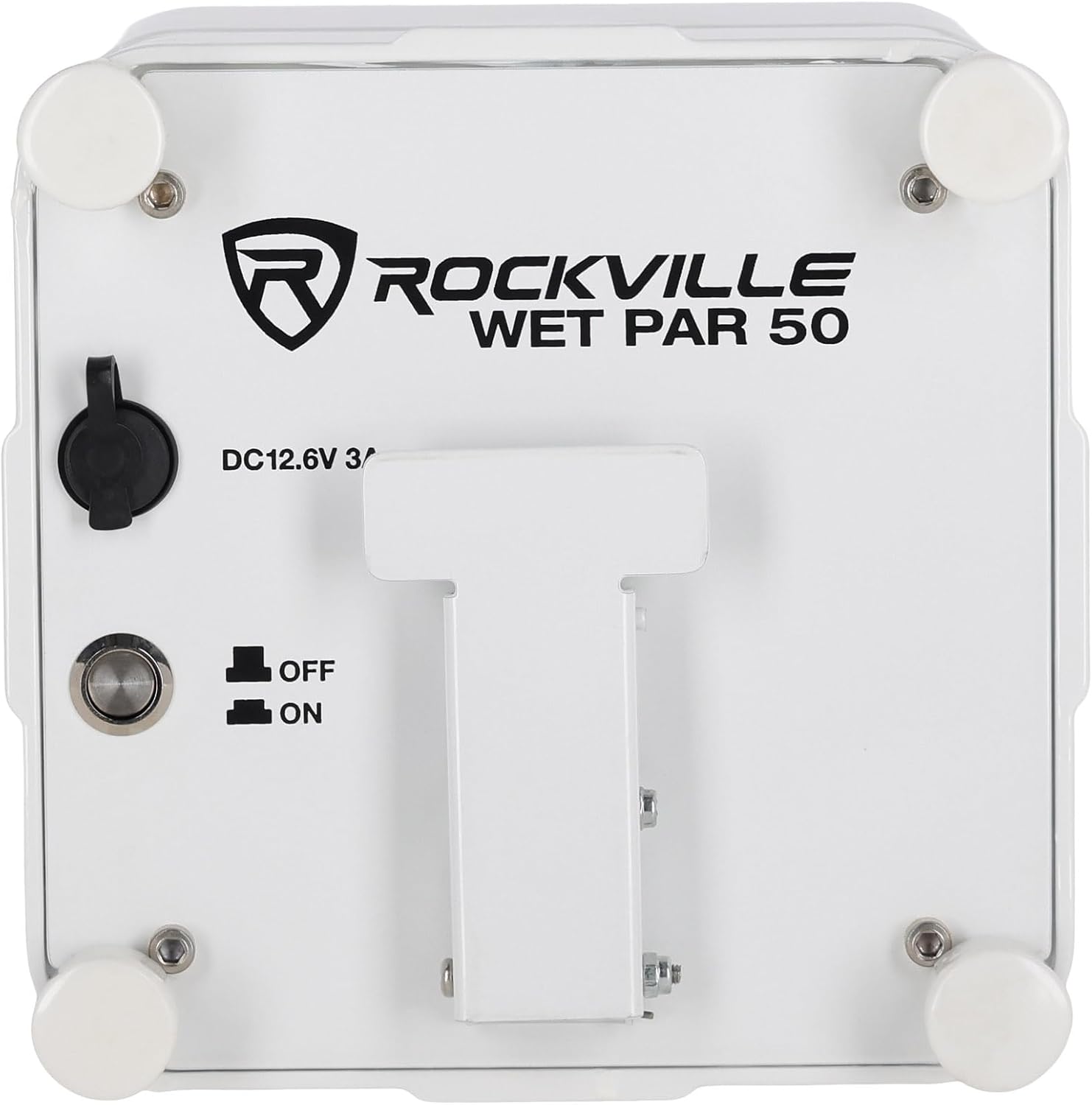 Rockville Wet PAR 50 White 25W Waterproof Battery DJ Light, RGBWA+UV LEDs, Wireless DMX, RF Remote, Long Battery Life, for Outdoor Events and DJs