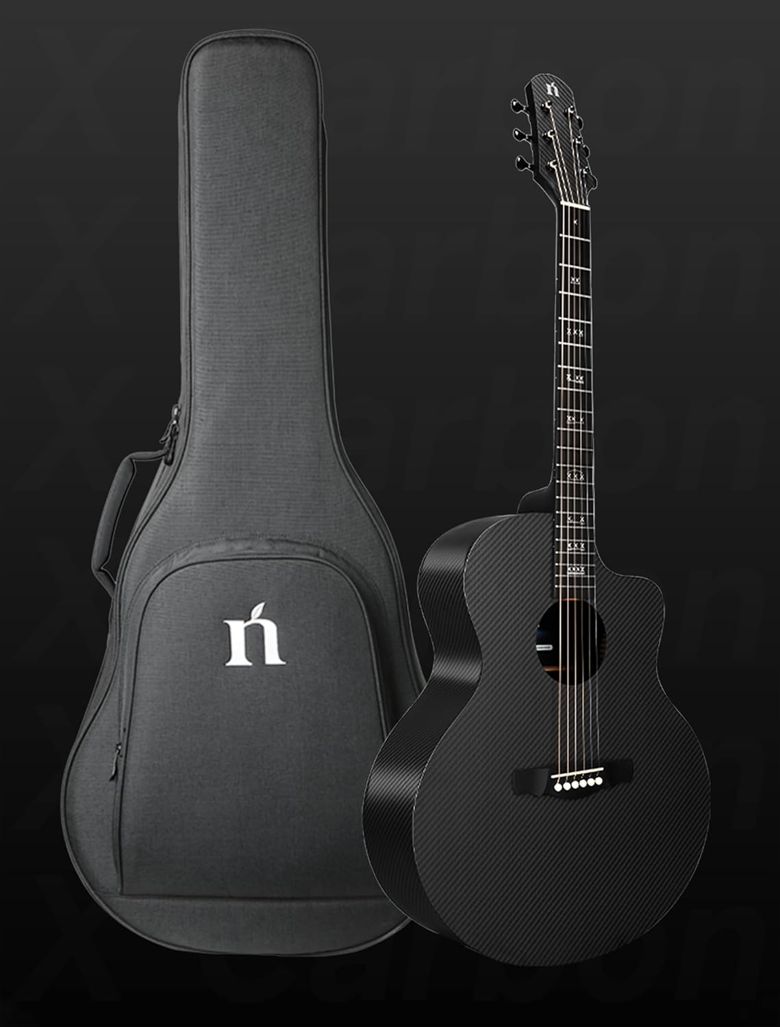 Natasha Carbon Fiber Acoustic Guitar 41-inch Steel-string Guitarra Durable 6-string Guitar