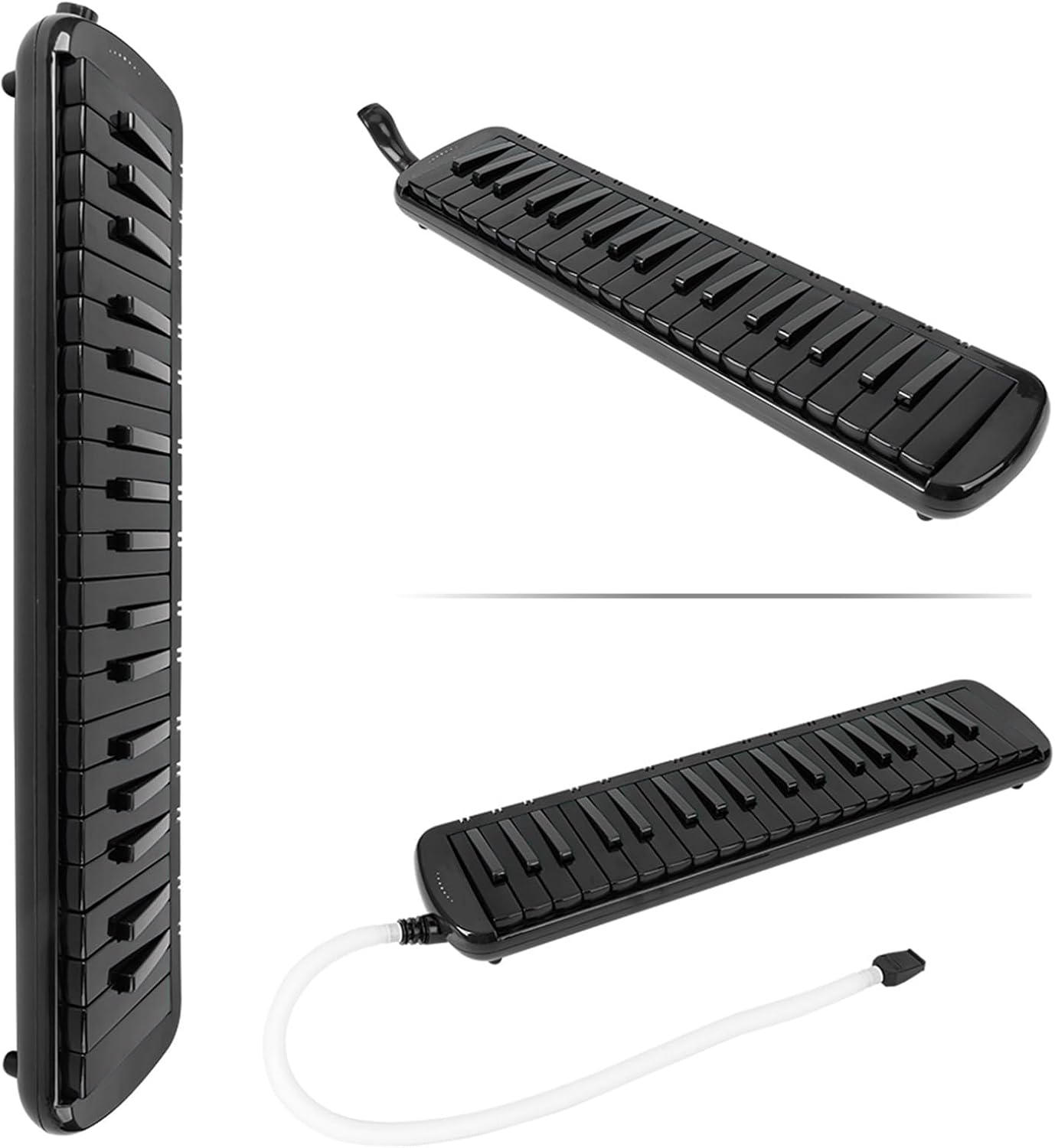 F - 37s Melodica 37 Key, Portable Wind Musical Instrument with Blowpipe, Beginner Friendly Keyboard for Kids Adults, ABS Resin Brass Base Plate Phosphor Bronze Reed, Includes EVA B (Black)