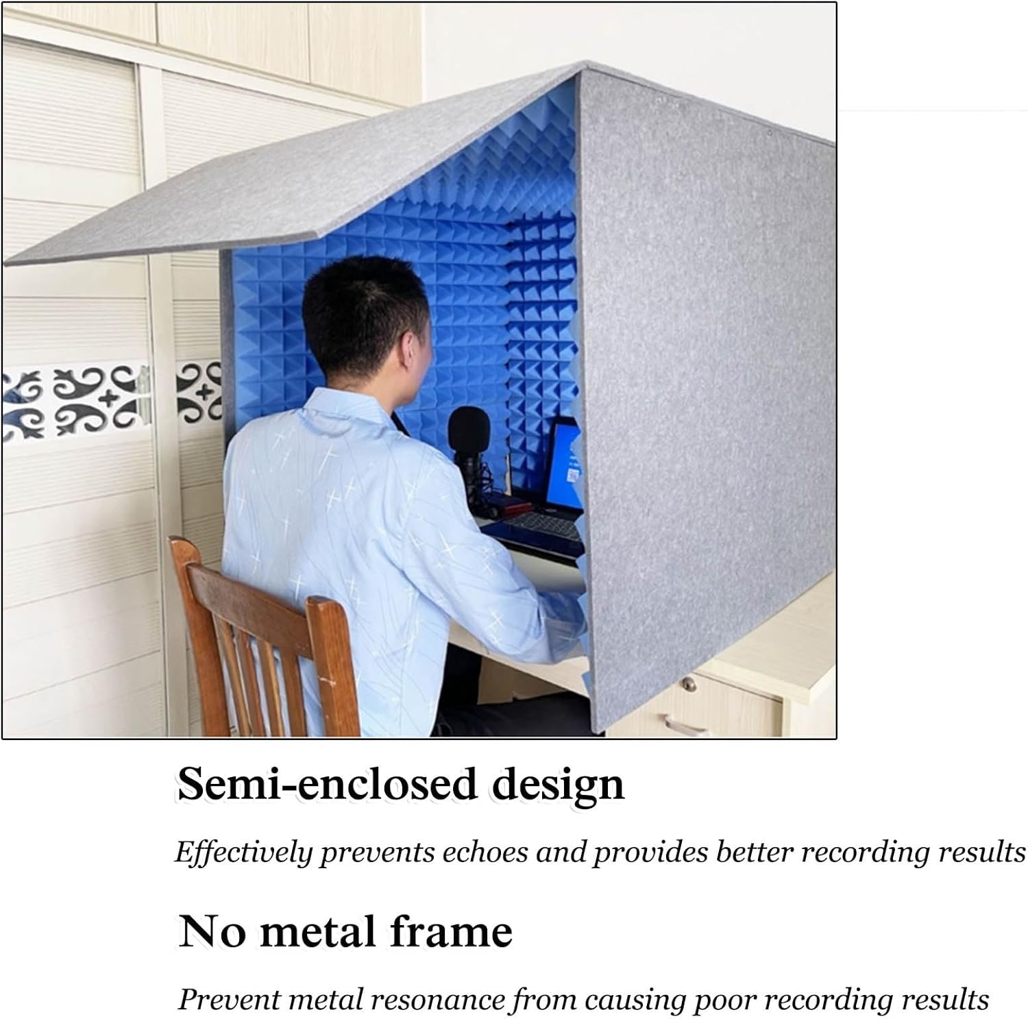 Desktop Soundproof Box, Home Recording Studio, Portable Recording Studio, for Music Practice Room (Green)