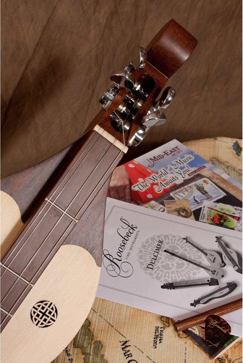 Roosebeck Grace Mountain Package includes: Dulcimer 4-string Vaulted Knotwork + Snark Clip-On Chromatic Tuner
