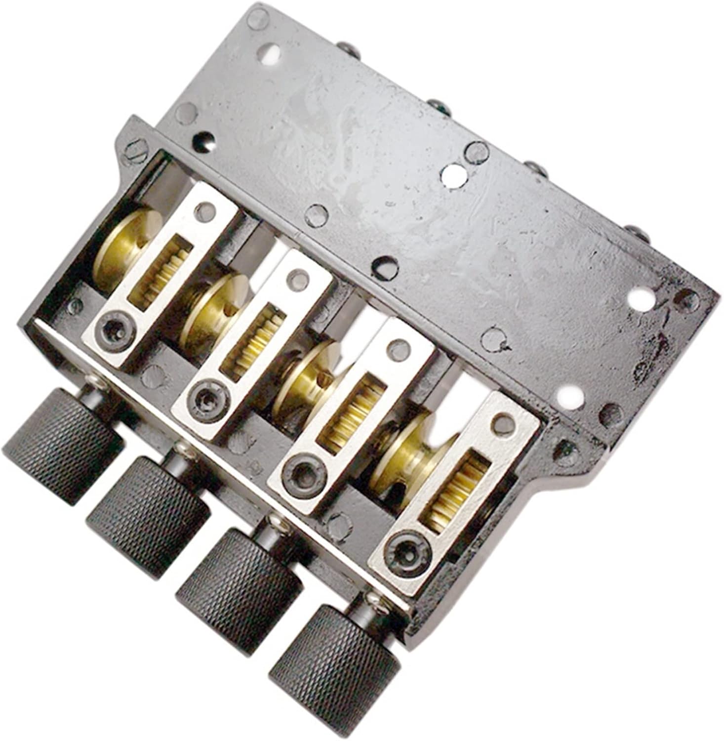 Guitar Bridge 1 Set of Black Roller Saddle 4 String Bass Guitar Bridge for Headless Bass Guitar Accessories Parts Musical Instrument Guitar Replacement Parts