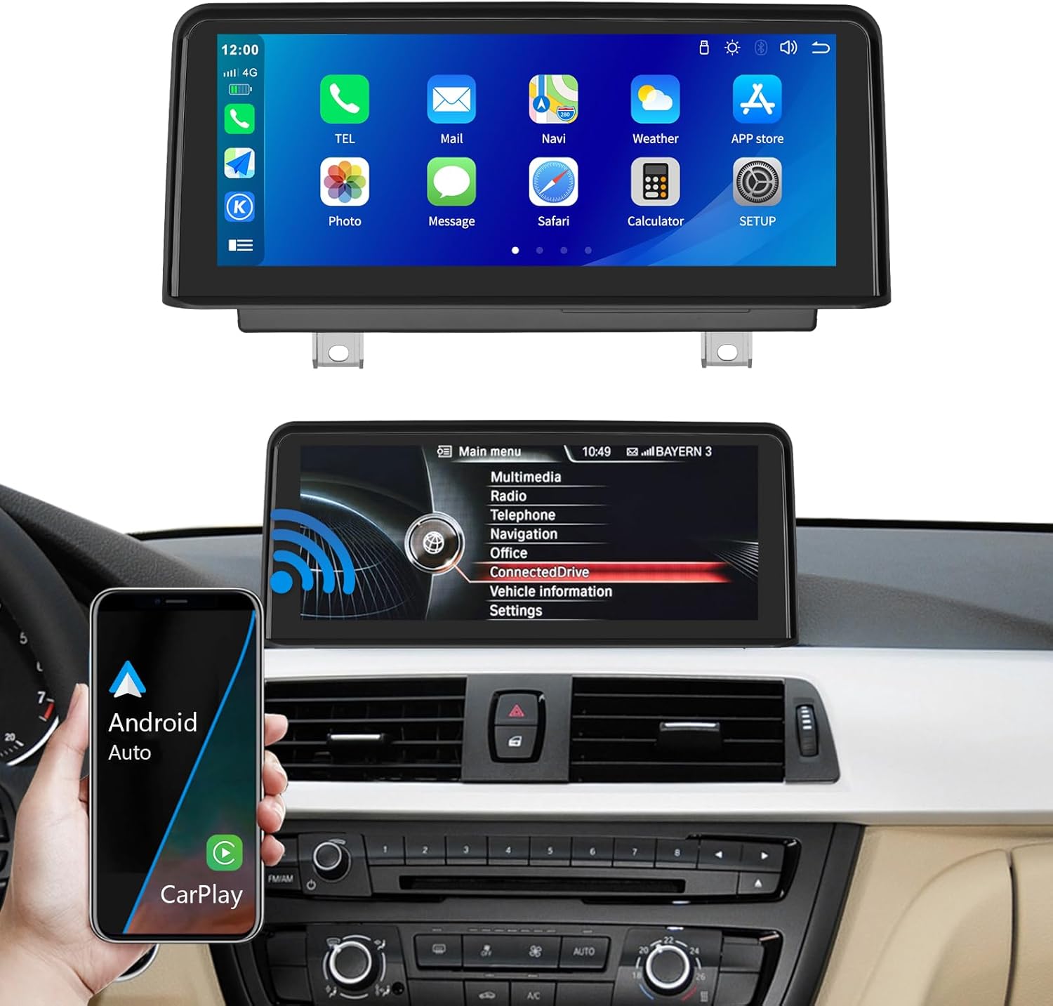 Car Radio for BMW 3/4 Series NBT System 10.25 Touch Screen Wireless Carplay/Android Auto for F30/F31/F32/F33/F34/F36 2012-2015 Years Car Stereos