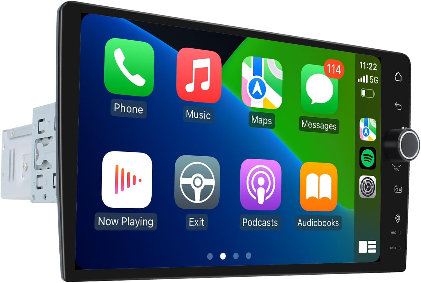 JOYING Single Din Touchscreen Radio 9 Inch Car Stereo with Carplay & Android Auto, Android 13 Head Unit Right-Hand Drive with Volume Knob, Mirror Link, AM/FM, SWC, GPS(JY-UTS07N4-R)