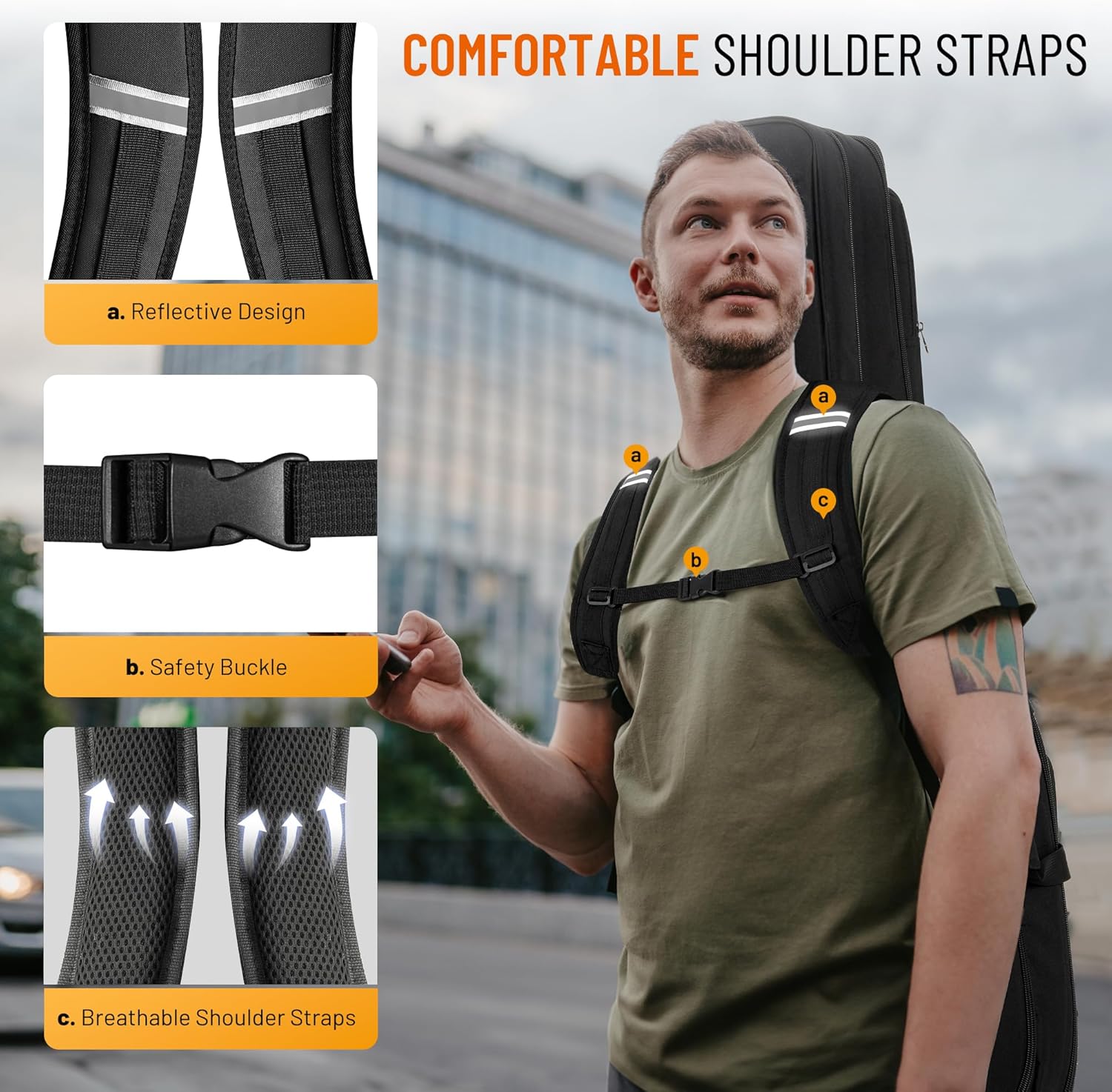 CAHAYA Dual Electric Guitar Gig Bag - Padded for 2 Guitars, Fits ST, TELE & LP - Black Backpack with Adjustable Straps CY00378-1