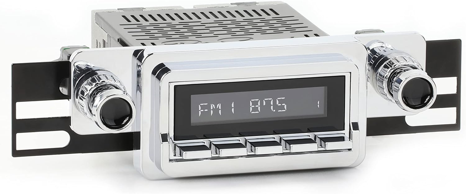 RetroSound RetroRadio AM FM Stereo 54-74 Chrome Compatible with 1964-66 Ford Mustang