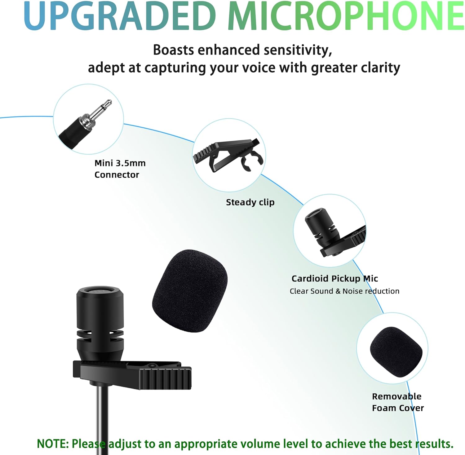 Wireless Lavalier Microphone System with Headset & Lapel Mics, 4 Channel UHF Cordless Microphone and Metal Receiver Set, 300ft Range for Singing, Church, Karaoke, Preaching, Wedding