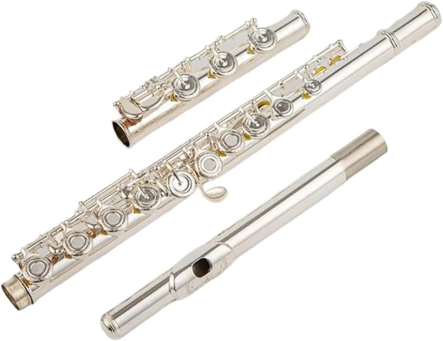 Woodwind Instruments Flute Silver Plated 17 Keys Flute Open Hole Flute Musical Instrument (Color : 665)
