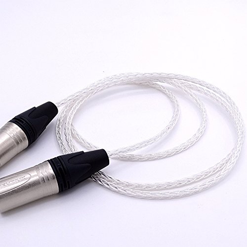 HGC GAGACOCC DIY 2m (6.6feet) 4 Pin XLR Male to Female Balanced Audio 8 cores 5N PCOCC Silver Plated Upgrade Cable Audio Connection Headphone Extension Cable