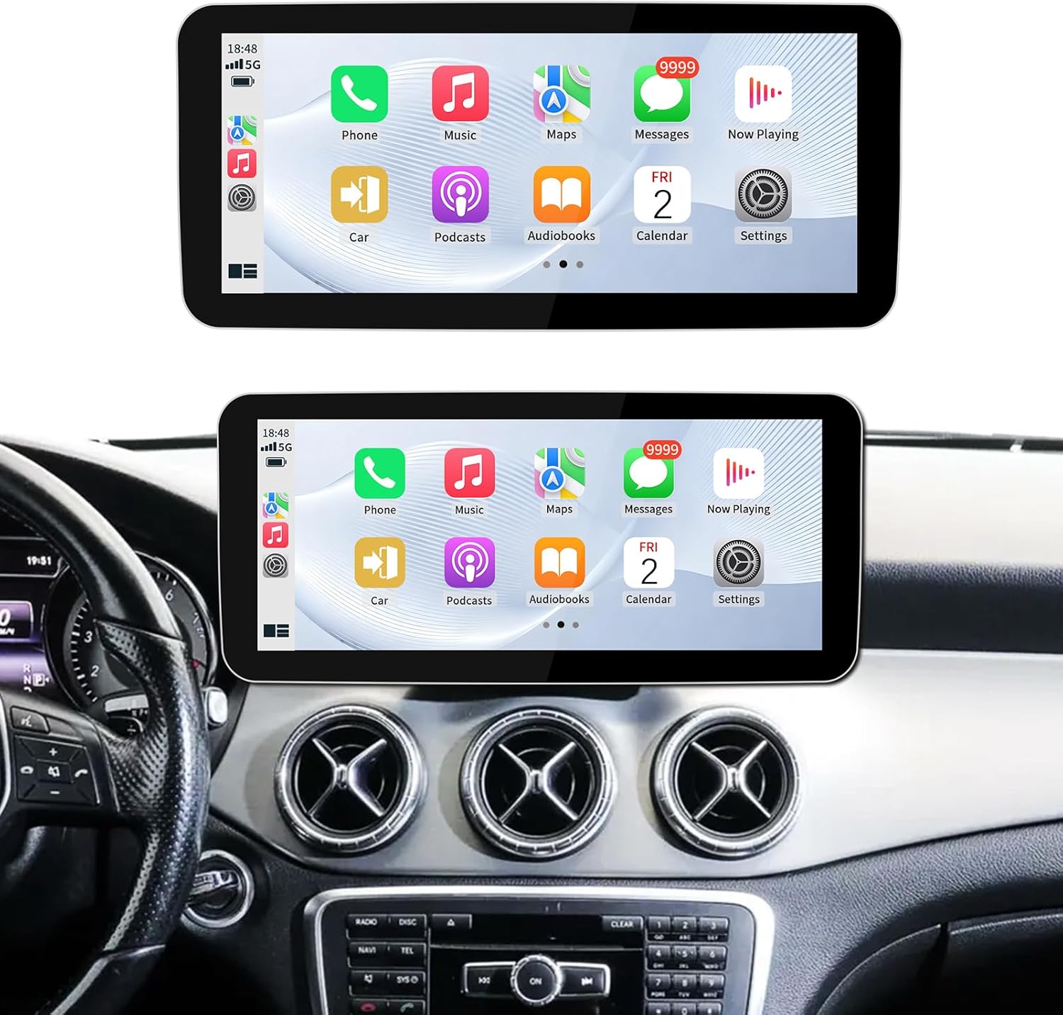 Wireless CarPlay/Android Auto 12.3in Touchscreen for Mercedes Benz A CLA GLA W176/C117/X117/X156 (2013-2015) with NTG4.5/4.7 Linux System, Radio Receiver, Bluetooth, Car Stereo (12.3inch)