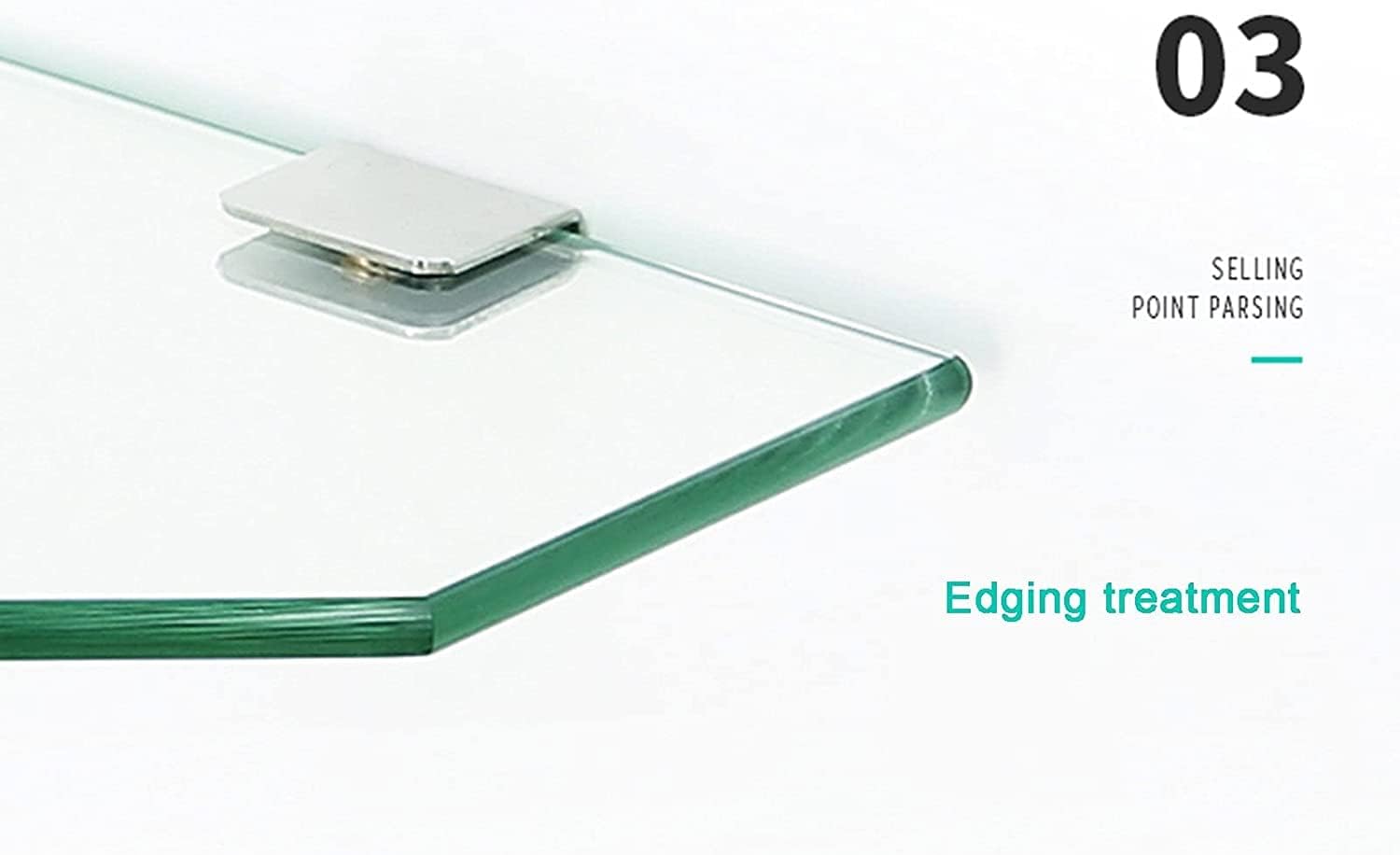 IOCCIOBB Bathroom Glass Shelf Shower Corner Glass Shelf Tempered Glass Shelf for Bathroom Wall Mount Polished Chrome Bracket (Color : Style2, Size : 28cm)