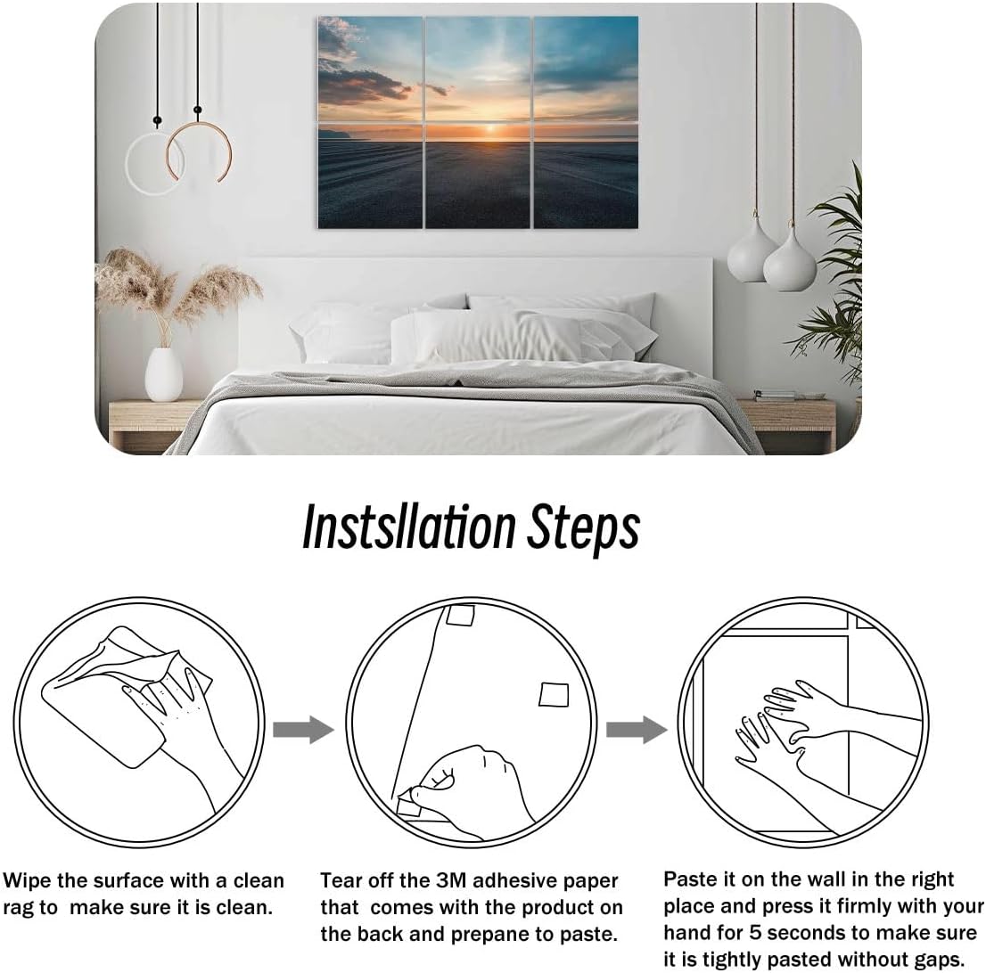 6 Pack Art Acoustic Panels Asphalt road pavement dramatic sky coastline Sound Absorbing Panel 48