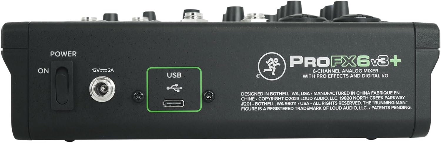 Audiosavings Bundle:(1) Mackie ProFX6v3+ Analog Mixer Bundle With (2) Rockville PRO-M50 Headphones & (2) Rockville RCM03 Microphone, (1) Rockville RCTR106B Cable, (2) RDTS Stand, (1) RHPA4 Amp