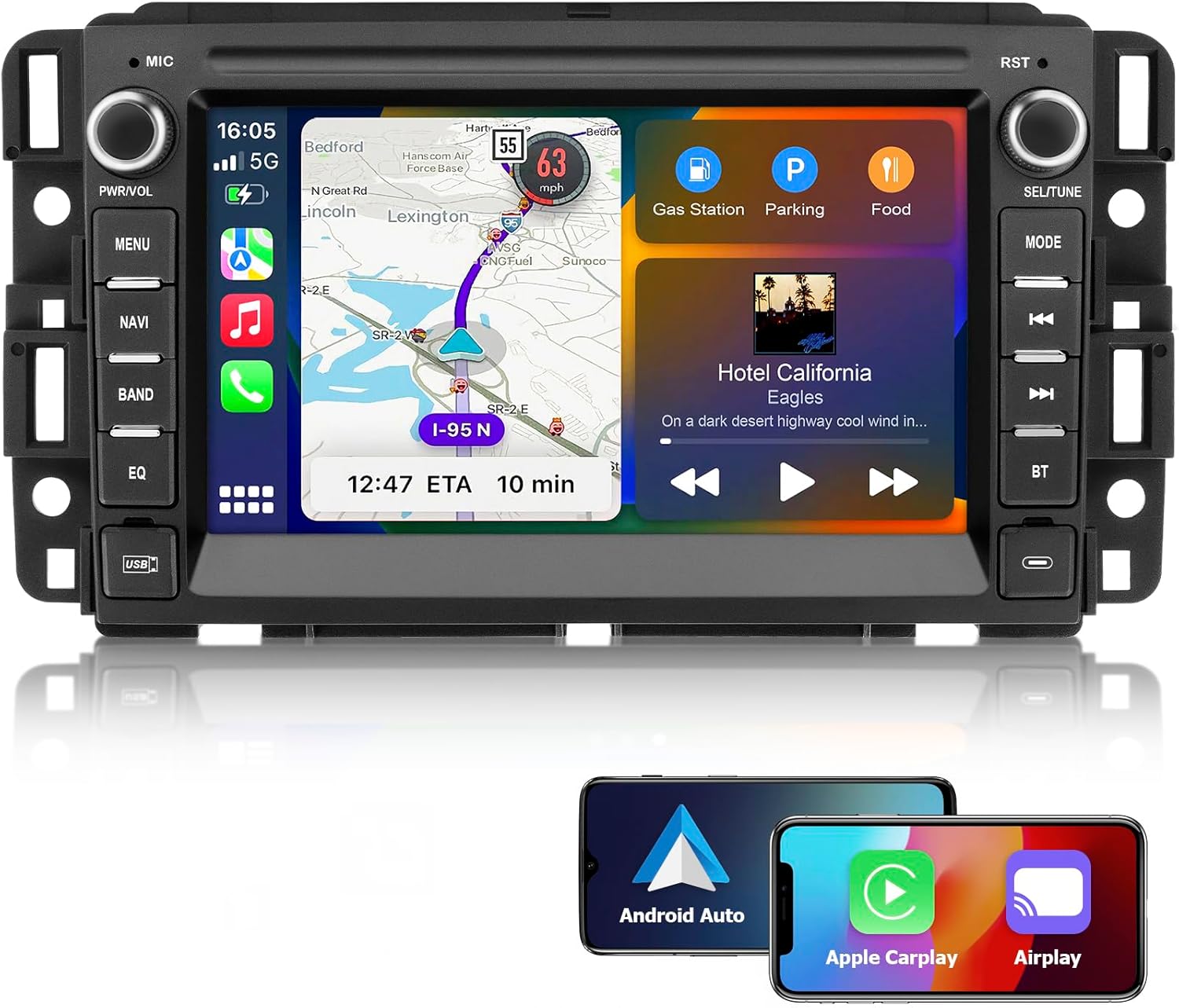 Car Stereo for Chevrolet Buick GMC Sierra Yukon Chevy Silverado Tahoe with Wireless Carplay Andriod Auto Bluetooth GPS Navigation,Android 13 Touch Screen Radio 2G Ram 32G ROM