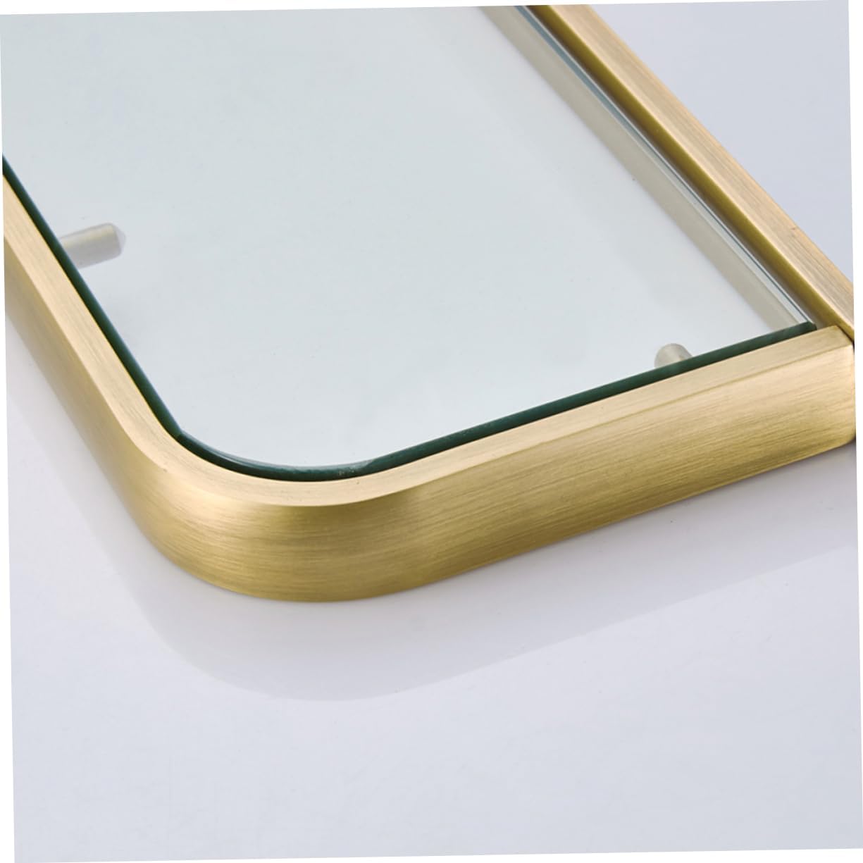 Cabilock Wall Organizer Rack Glass Shelf Unit Hanging Wall Shelf Bathroom Rack Brass Material