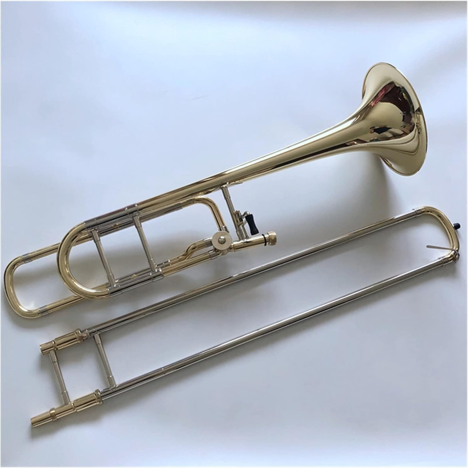 FLFL Student Trombone Professional B/F Tenor Trombone Phosphor Bronze Lacquered Gold with Accessories