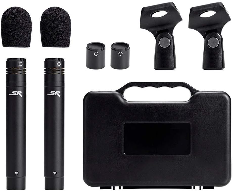 Monoprice Stage Right Series Small Pencil Condenser Microphones (625907), Black