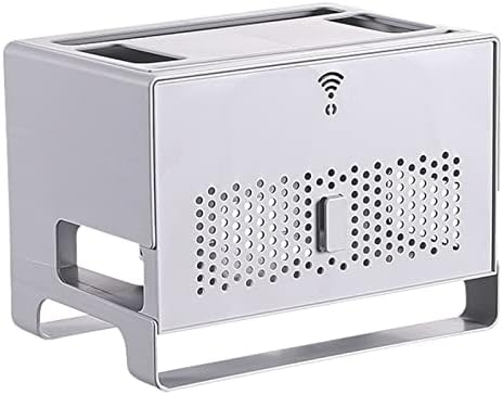 Router Storage Box,Wall Mount Floating Shelf WiFi Router Storage Box Decorative Storage Rack Cable Organizer Box Tv Accessories Stands (Color : B, Size : 31.5x21x23cm) (B 31.5x21x23cm)