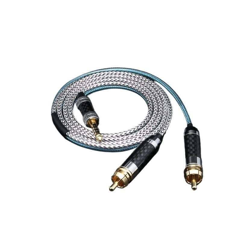 HiFi 3.5mm to 2 R/CA Stereo Audio Cable 7N OCC Silver Plated Shielded Cable R/CA Audio-Cable Y Splitter(4PIN XLR to 2RCA,1.5m)