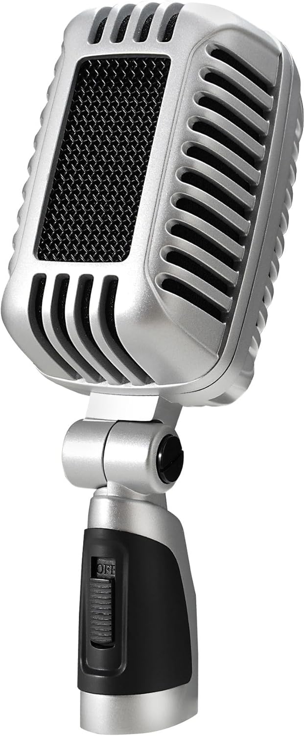 CAROL CLM-101 Professional Vintage Wired Microphone – Dynamic Supercardioid with Dual Microphone-Capsules for Singing, Karaoke, and Stage, Includes Mic, Storage Bag & Switch(Cable Not Included) -Black