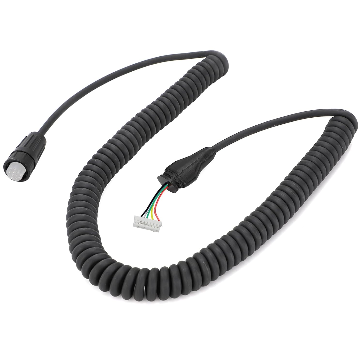 motoparty for Garmin VHF 200 Radio Microphone Mic Cord Cable Coiled Connector Cable Upgrade (Black)
