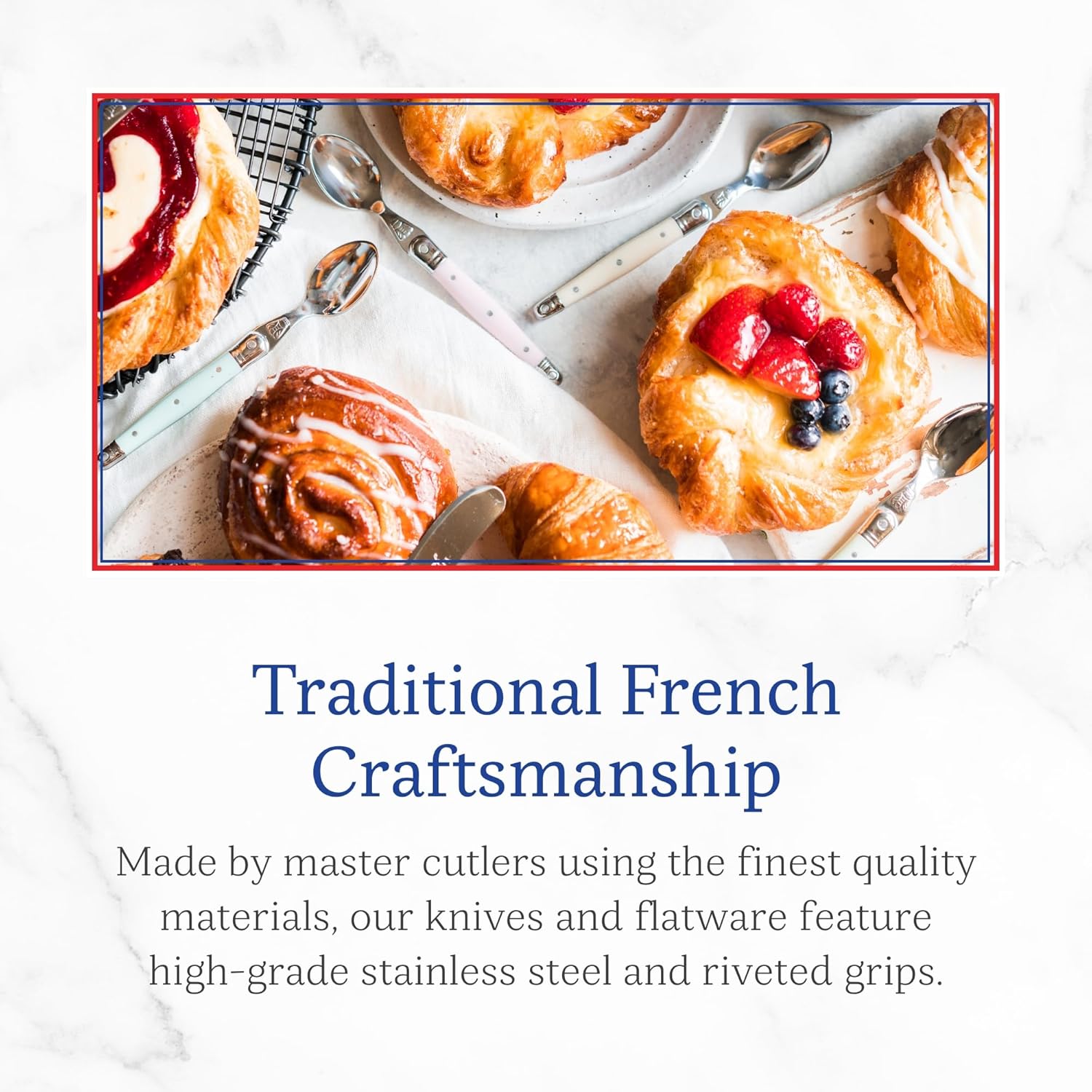 Jean Dubost Laguiole Wine Waiter, Light Horn Handle - Rust-Resistant Stainless Steel - Includes Slide-Top Box - Made in France