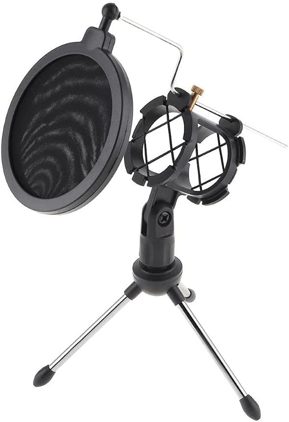Desktop Universal Anti- Microphone Shock Mount Holder Tripod Stand Bracket