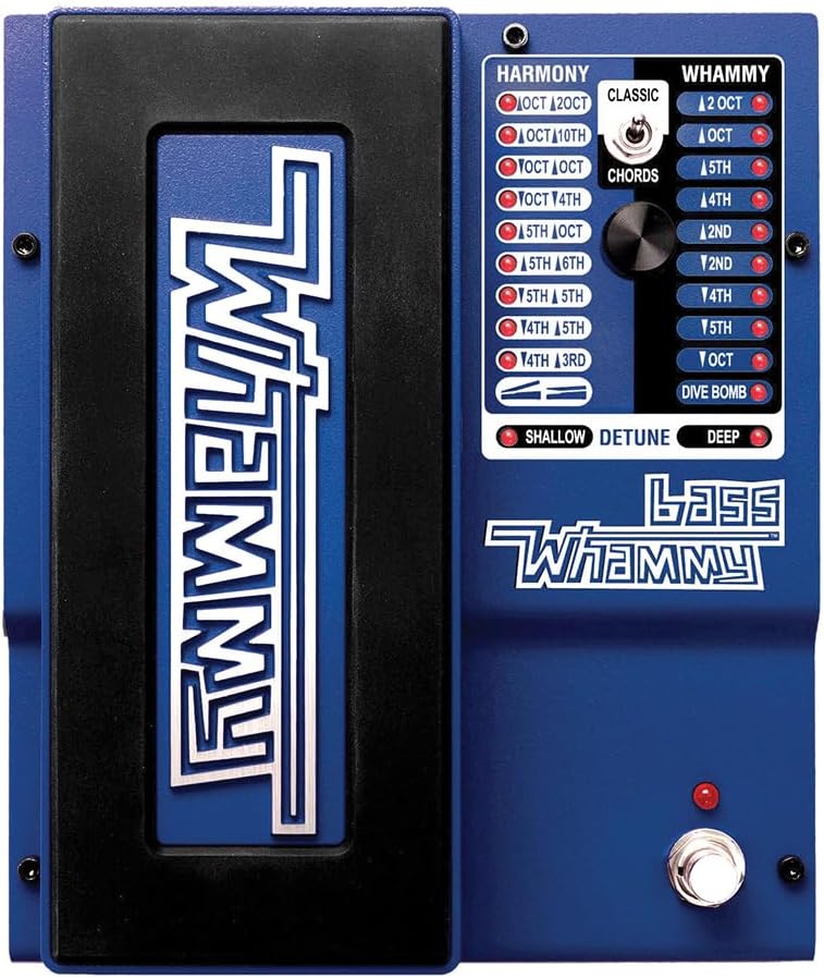 Digitech BWHAMMY Bass Whammy EQ Effects Pedal Bundle w/2x Strukture S6P48 Woven Right Angle Patch Cables, 12x Guitar Picks and Liquid Audio Polishing Cloth