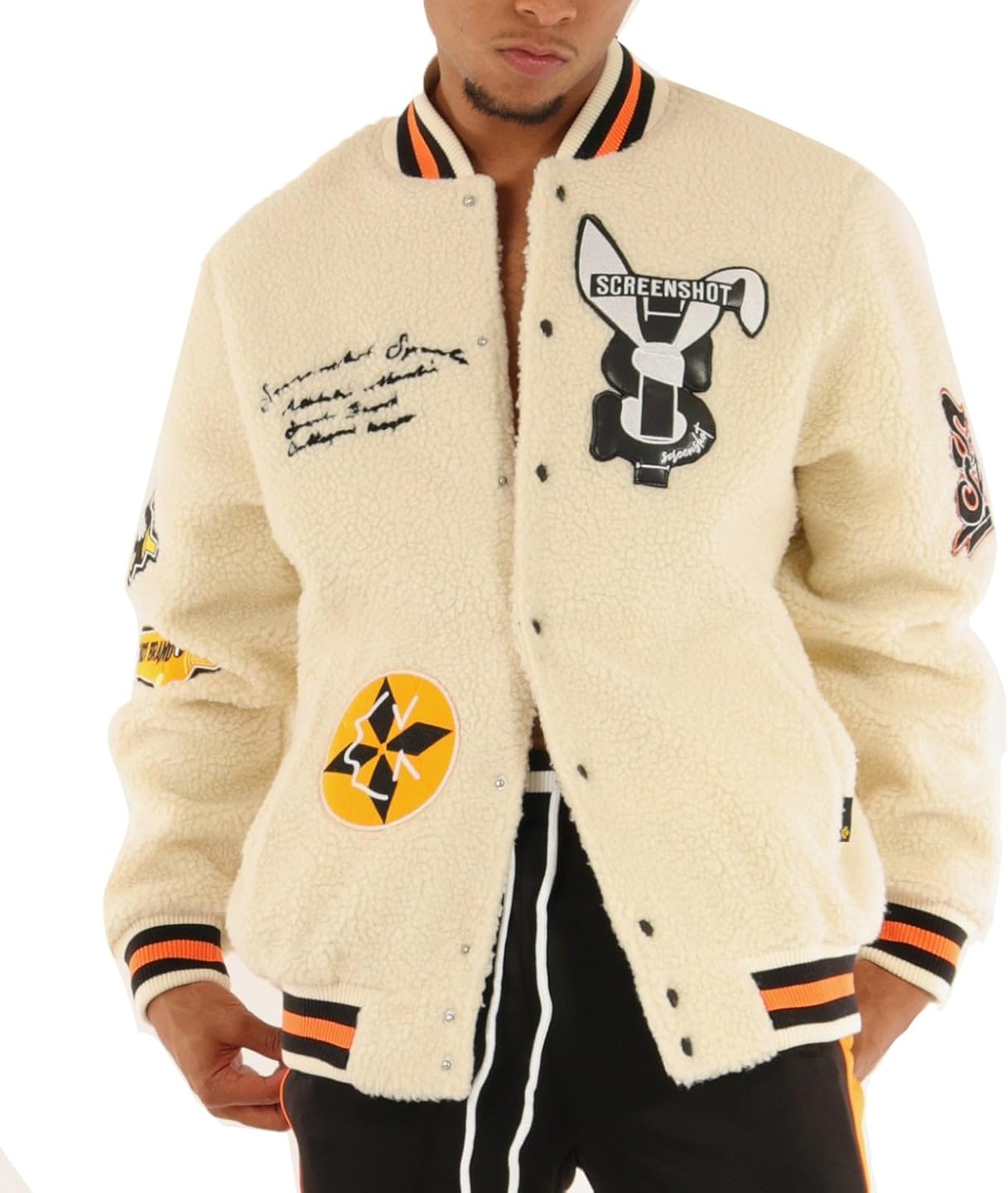 SCREENSHOT VARSITY JACKET 3202 Mens Streetwear Urban Padding Quilted Linning Heavy Fashion Jacket