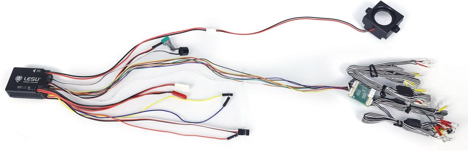 LESU Sound System LED Light Modules L6 V6 V8 4 Voices 2 in 1 for 1/14 Remote Control Truck RC Construction Car Parts Accessories