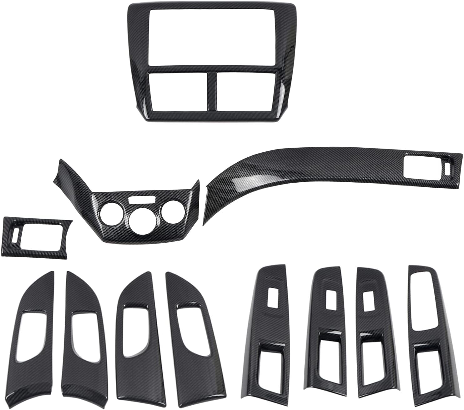 for Subaru WRX/WRX STI 2008-2014 Left Hand Drive Carbon Fiber Black Interior Accessories Kit Cover 12pcs Car Accessories