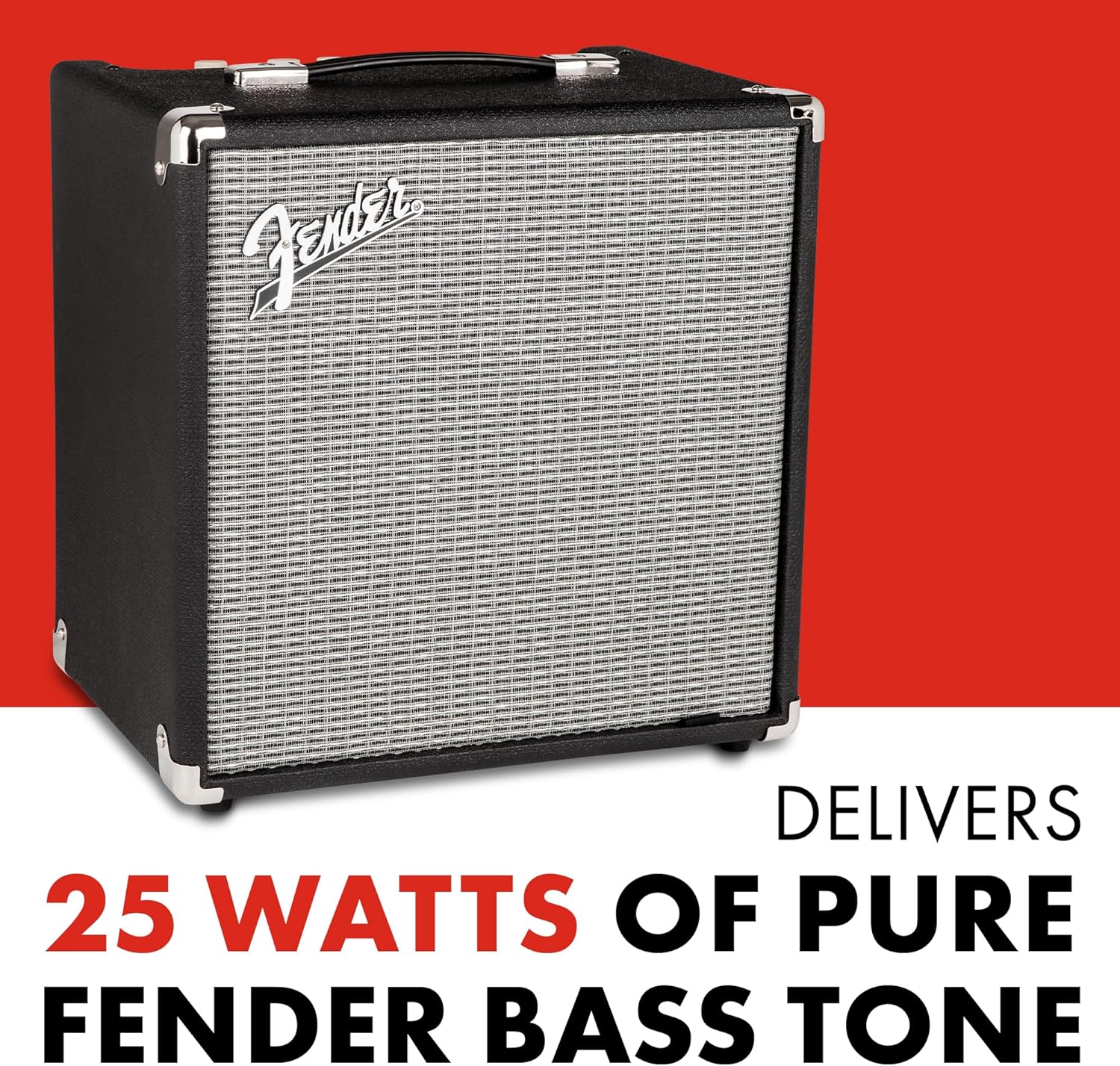 Fender Rumble 25 V3 Bass Amplifier, Bass Combo Amp, 25 Watts, with 2-Year Warranty, 8 Inch Speaker, with Overdrive Circuit and Mid-Scoop Contour Switch