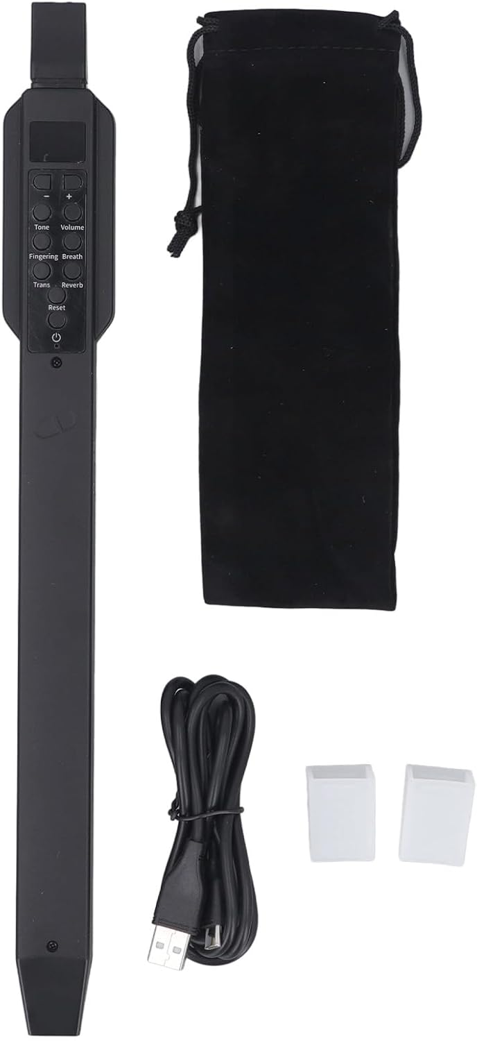 10 Tones Digital Saxophone,Portable MIDI Connection Electronic Wind Instrument with USB Charging Cable