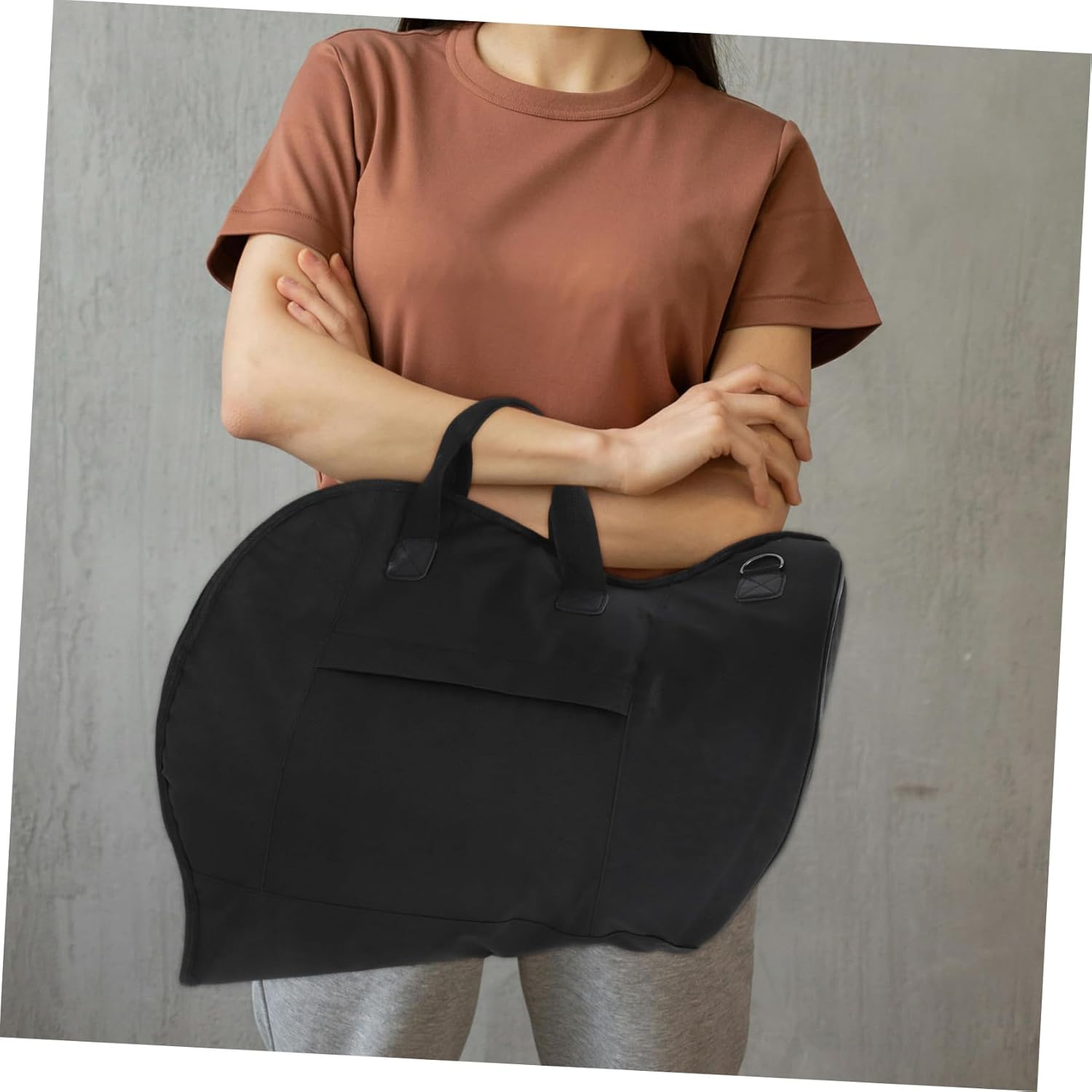 Portable French Horn Carry Bag Shoulder Strap Instrument Storage for Musicians Lightweight Design Exterior Pocket for Accessories Random Color