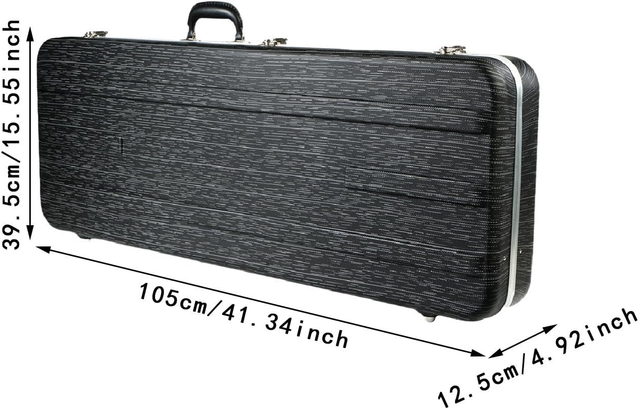 Electric Bass Case Hard Shell Shock Resistance, Waterproof Locking Latch with Handle, Sturdy Carrying, for Electric Guitar, S