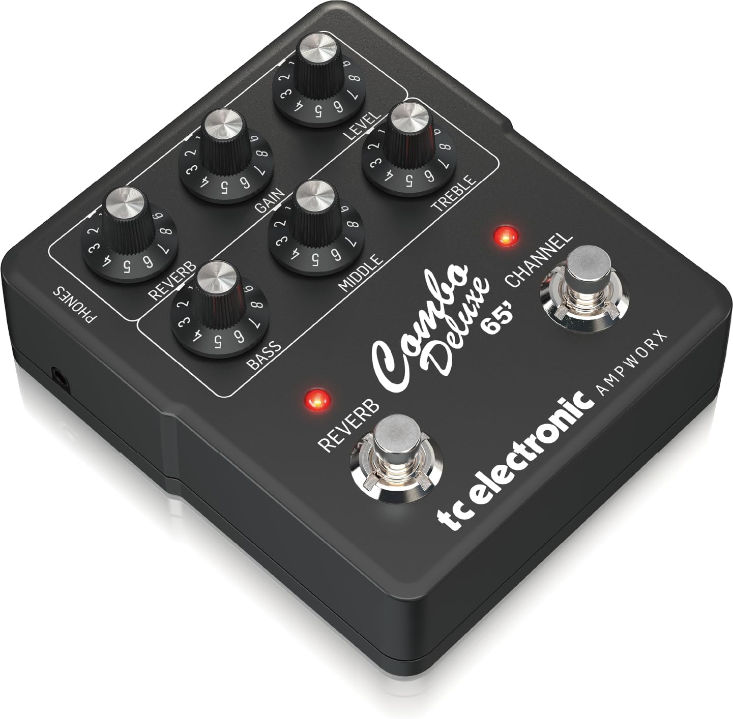 TC Electronic COMBO DELUXE 65' PREAMP Guitar Pedal | Twin-Channel Preamp with Independent Channel Controls, Built-in Spring Reverb & Dedicated Outputs for DI and Headphones