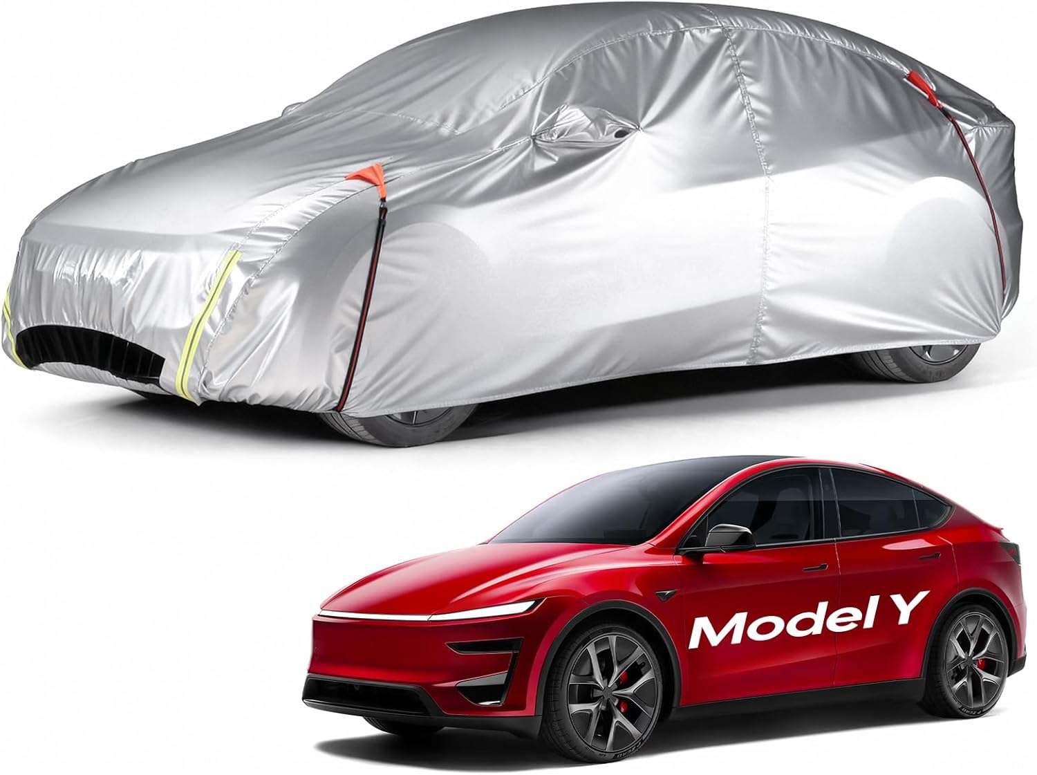 Wigoo Tesla Car Cover Custom Fit for Tesla Model Y (2020-2026 Juniper), All-Weather Snow Dust Protection, Waterproof Thermal Shield Protection, Easy Install & Storage Exterior Cover for Outdoor Use
