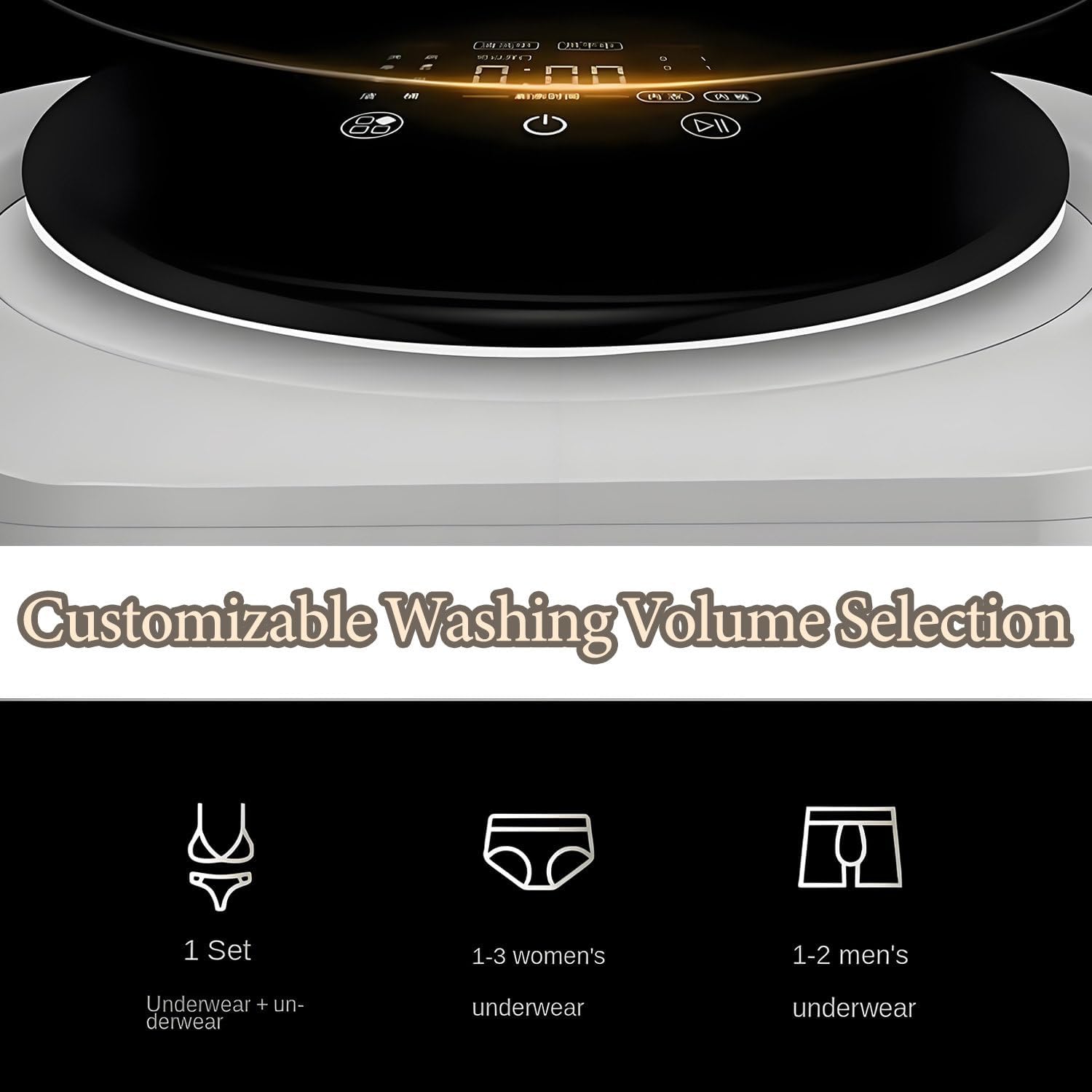 Mini Drum Washing Machine, 3.5L, Front Load, Fully Automatic and Spinner,Built-in Desktop Washer, Highly Efficient for Travel, Apartments, Dorms, Socks, Underwear