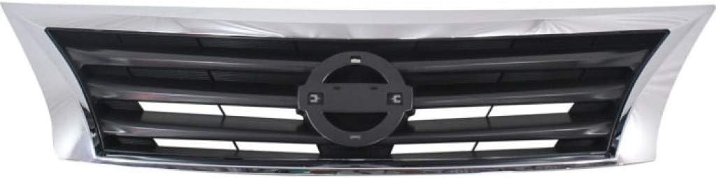 For Nissan Altima Grille Assembly 2013 2014 2015 | Chrome Shell | Black Insert | Sedan | Plastic | NI1200250 | 623103TA0A