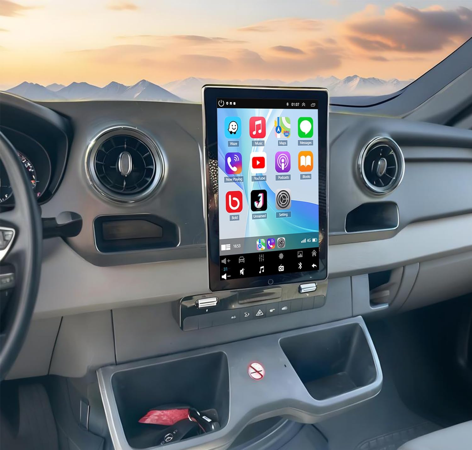 2+32G Double Din Radio Rotated Stereo for Mercedes Benz Sprinter 2018-2022 with Wireless Carplay & Android Auto,10 Inch Car Audio Receiver GPS Navigation Unit with Bluetooth Head Unit WiFi SWC