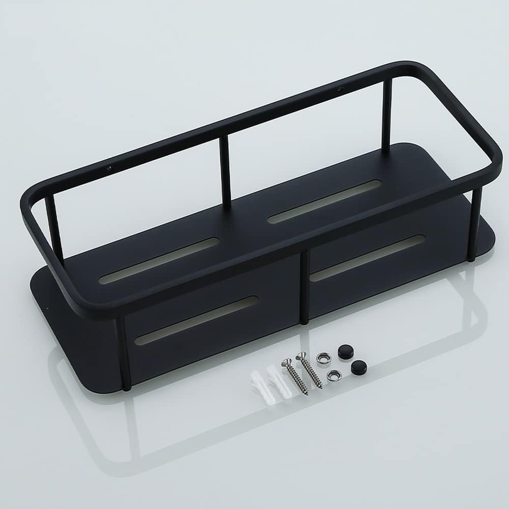 Shower Caddy Stainless Steel Shelves Bathroom Shower Shelf, Storage Rack, Bathroom Shelf, Wall Mount Shelf, Shampoo Holder Basket Bathroom Organizer (Color : Matte Black)
