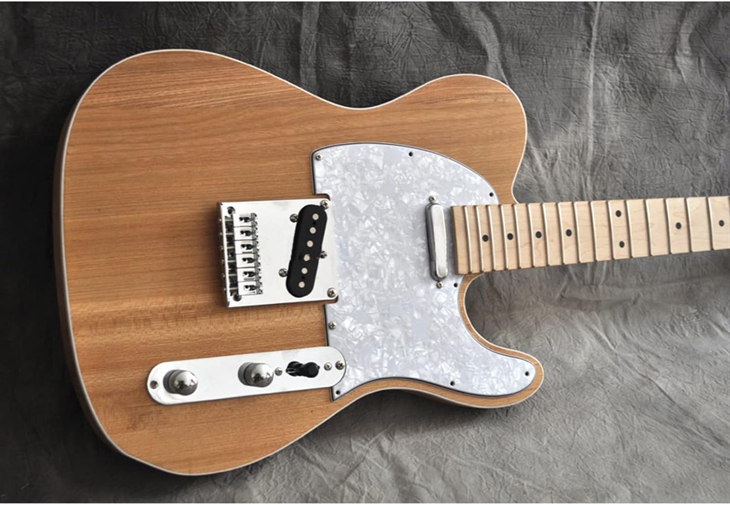 DIY Electric Guitar Kit 41 Inches Solid Body DIY Electric Guitar Kit Elm Body MAPE Neck and Fingerboard Unfinished for TL Style